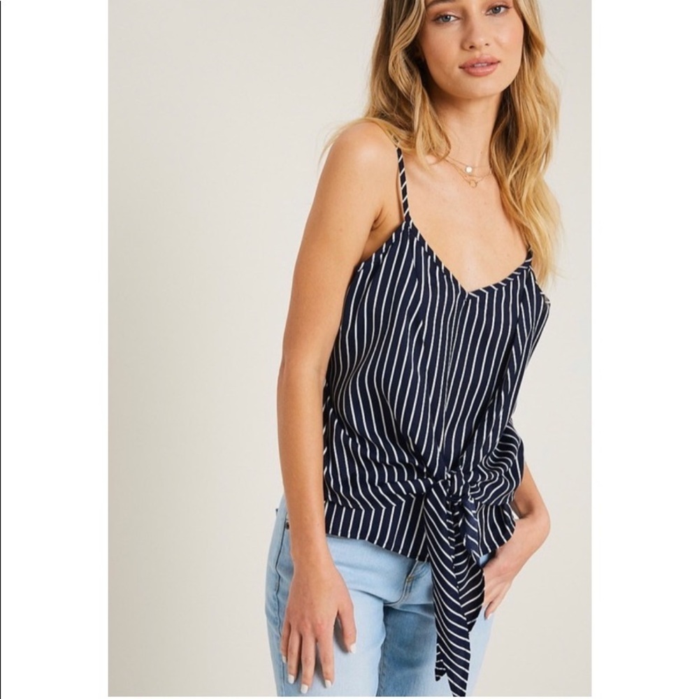 NEW! Navy Blue Striped Cami💙 - Picture 4 of 7